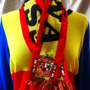 Espana "Spain" Football Soccer Knitted Fringe Scarf NWOT